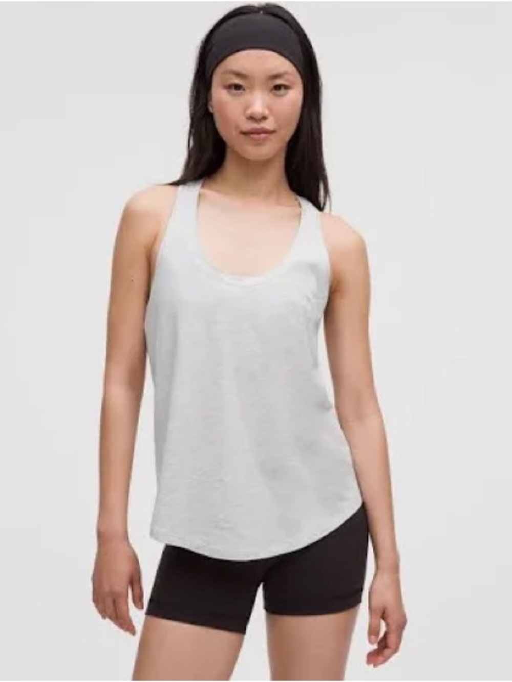 lululemon athletica White Scoop Neck Racerback Tank